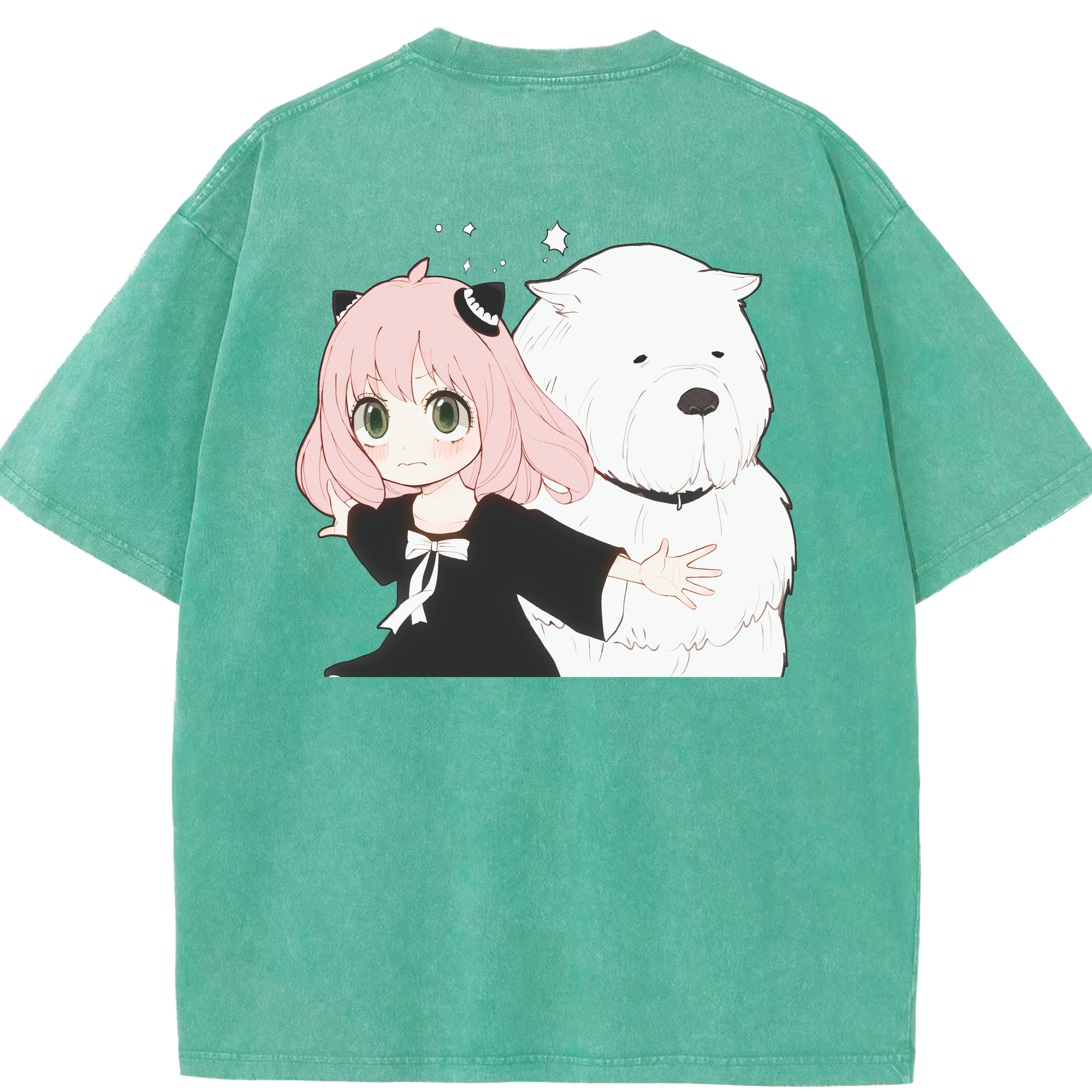 （画像用） SPY×FAMILY间谍家家酒 綿100% ヴィンテージ風 半袖Tシャツ（背面プリント）